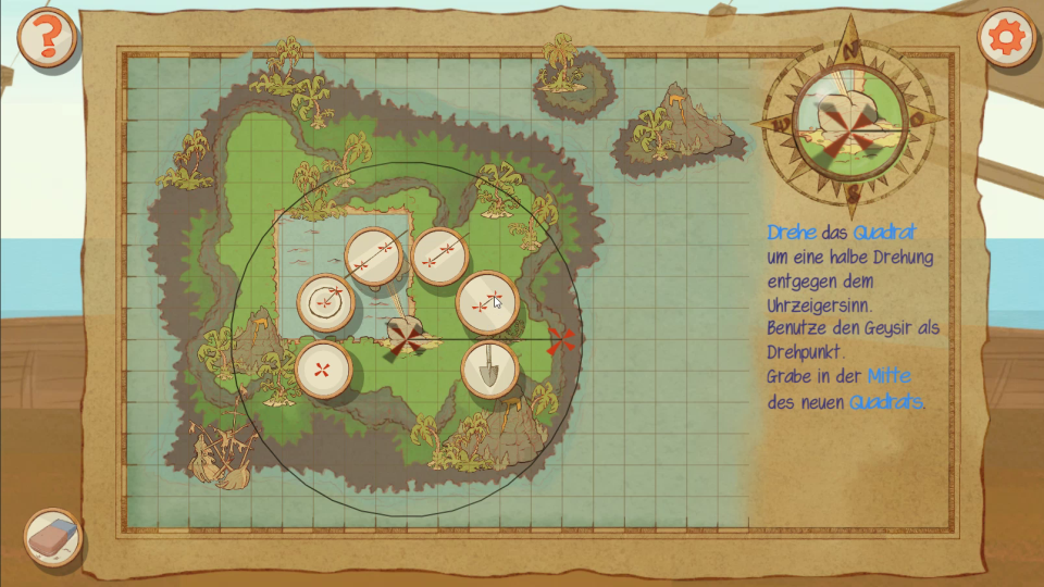 Screenshot of the game Monkey Swag,  showing a puzzle map and the context menu